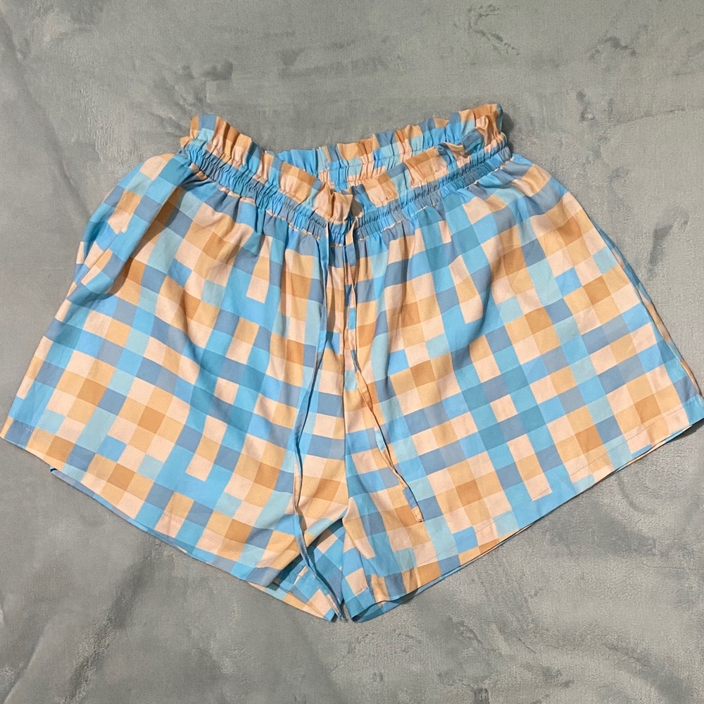 Blue Checkered Shorts